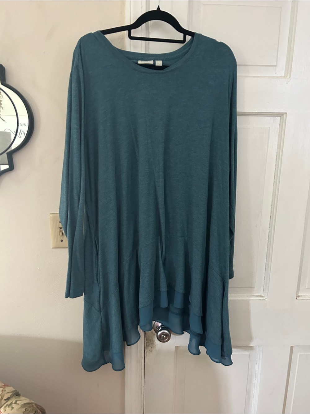 Flowy Layered Tunic Top in Teal